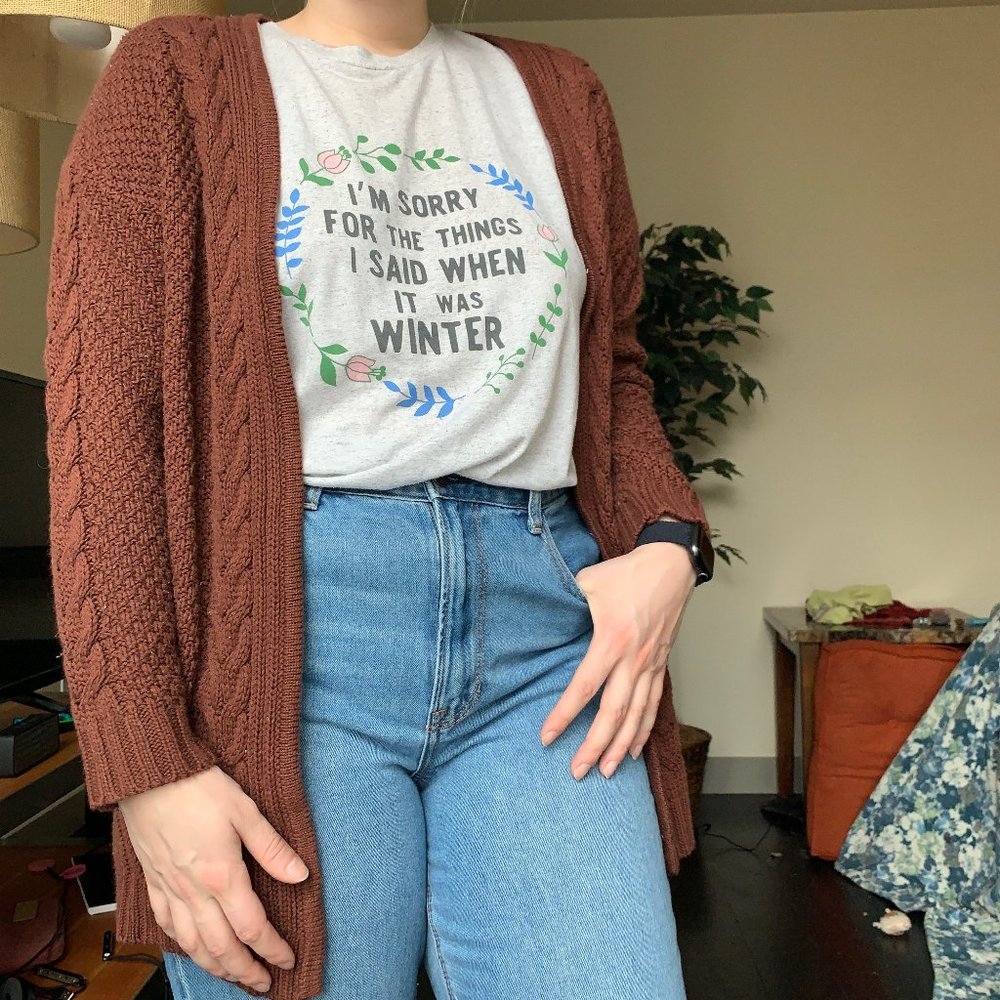 Vintage Rust Woven Cardigan